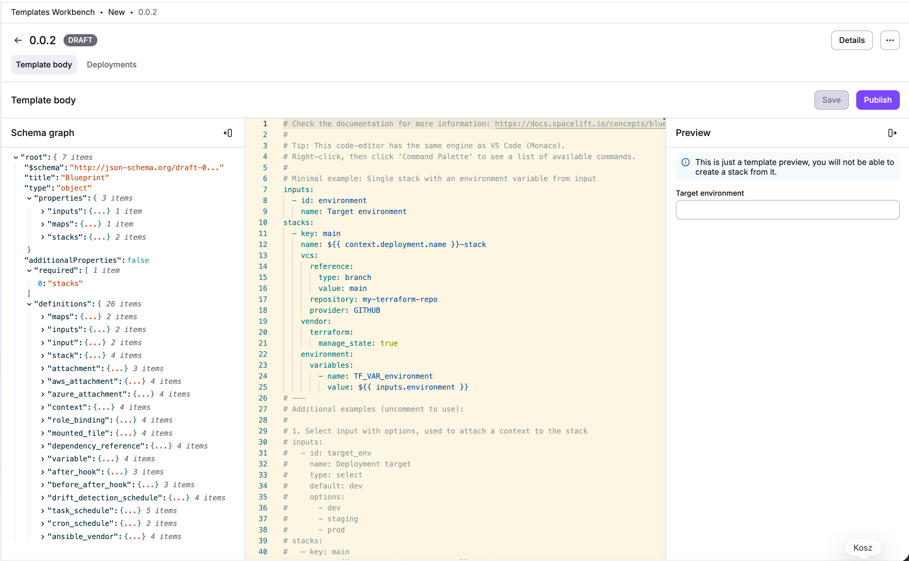Template Body Editor