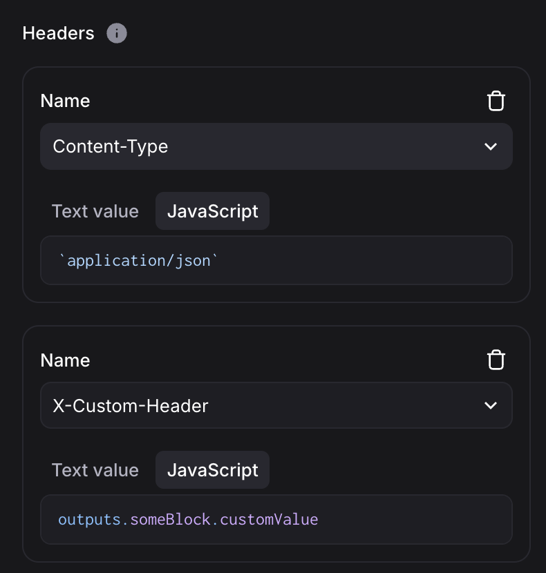 Custom Headers