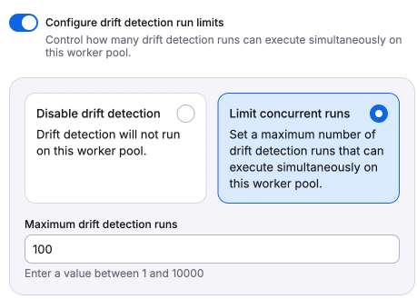 Configure drift detection run limits