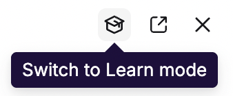 Switch to Learn mode