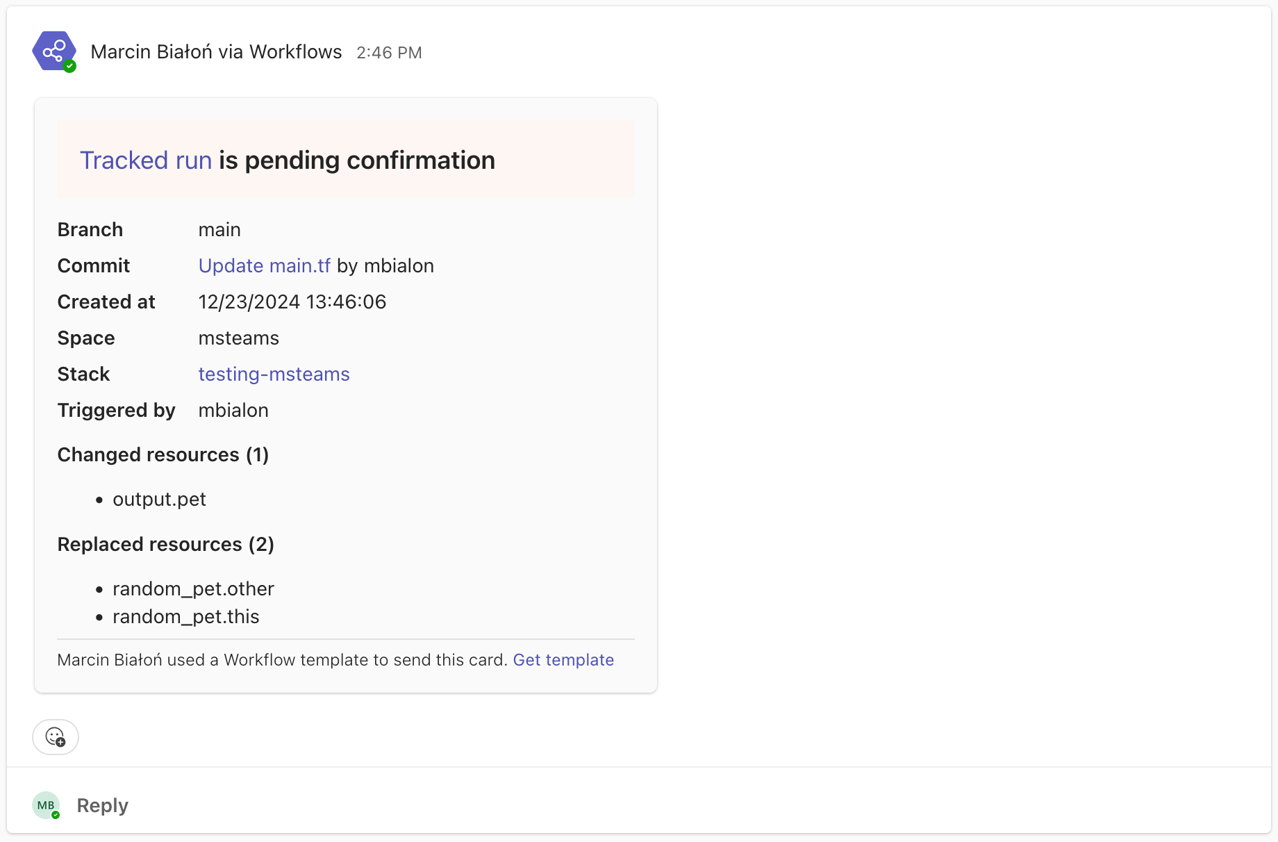 Run pending confirmation notification