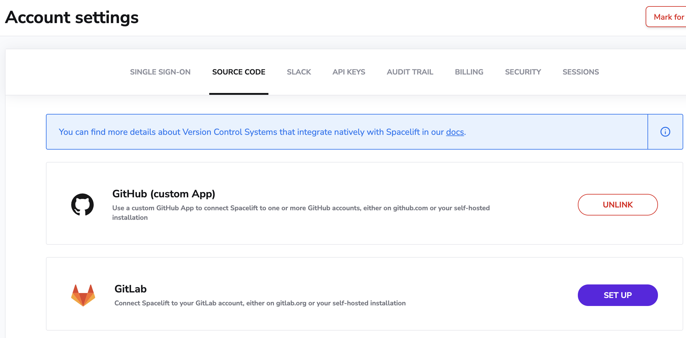 Click on the Set Up button next to GitLab.