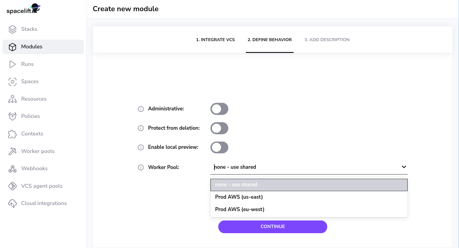 Example when setting up a new module